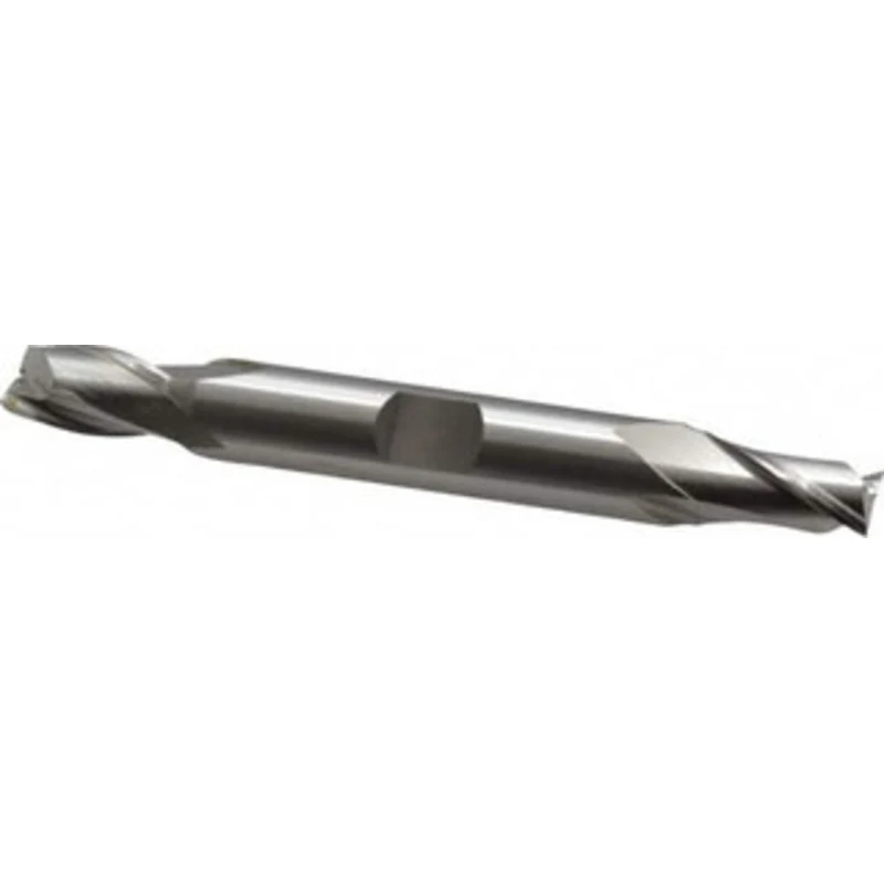 OSG 21/64, 9/16 LOC, 3/8 Shank Diam, 3-1/8 OAL, 2 Flute, Cobalt Square End Mill Double End, Uncoated, Spiral Flute, 3...